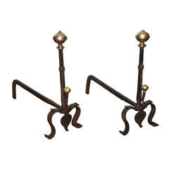 Pair of 19th Century Baroque Andirons