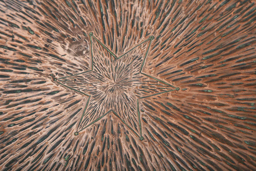 English Arts and Crafts Hammered Copper Table 4