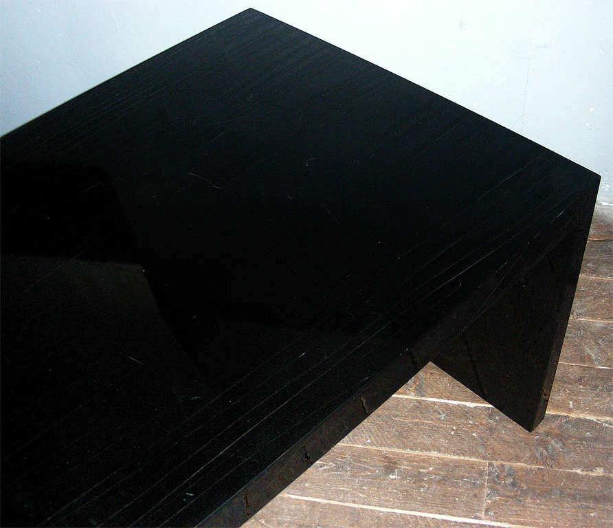 Late 20th Century 1970s Black Lacquered Desk For Sale