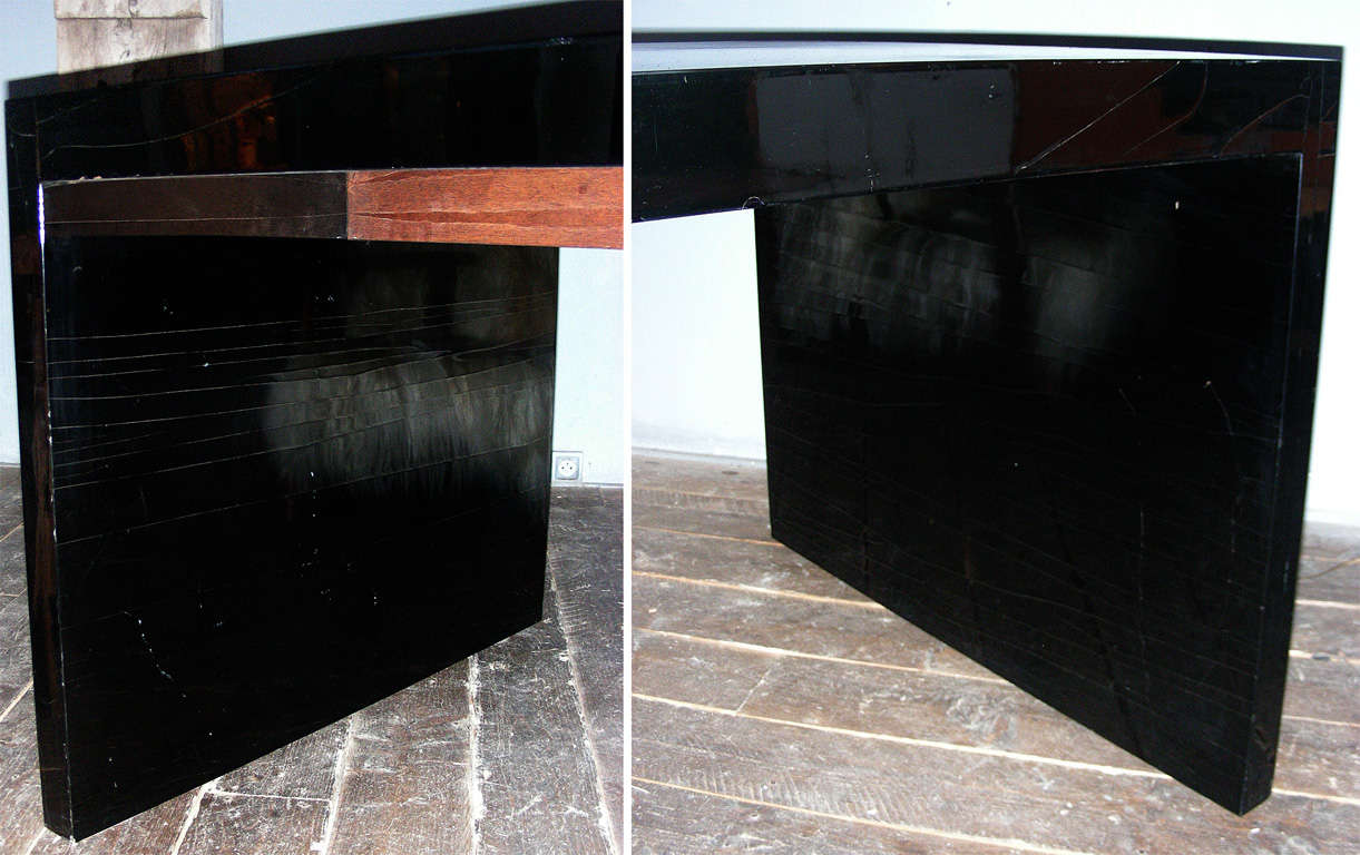 1970s Black Lacquered Desk For Sale 1