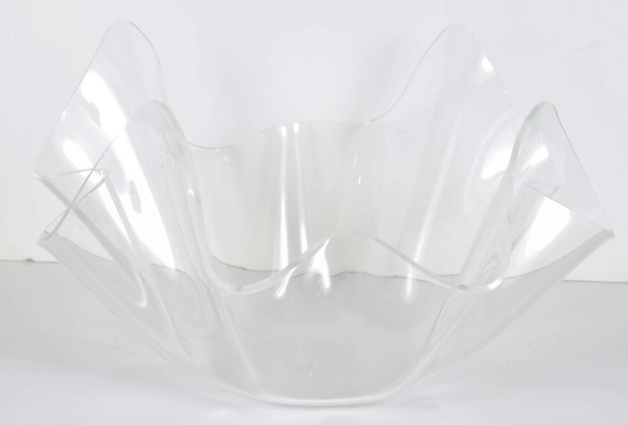 Acrylic Arthur Court Lucite Bowl on Stand