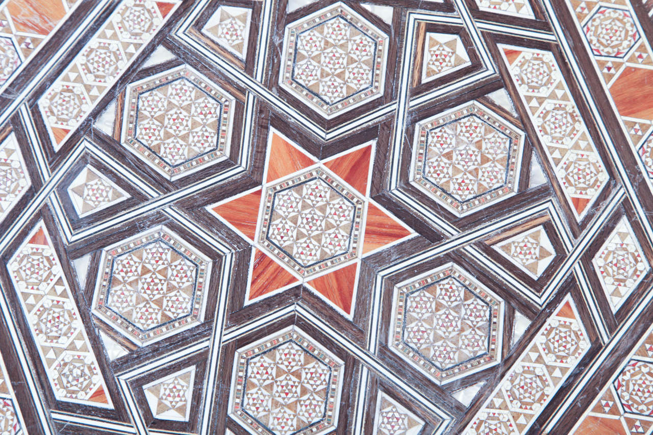 Moorish Inlaid Hexagonal Table 2