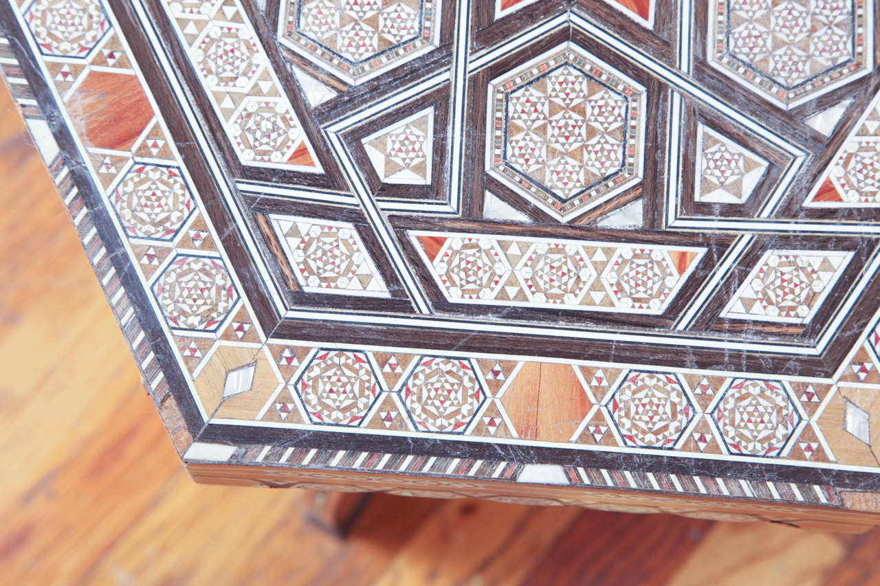 Moorish Inlaid Hexagonal Table 3