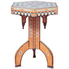 Moorish Inlaid Hexagonal Table