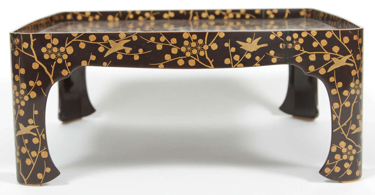 Japanese Gilt Decorated Lacquer Low Table, Meiji Period at 1stDibs
