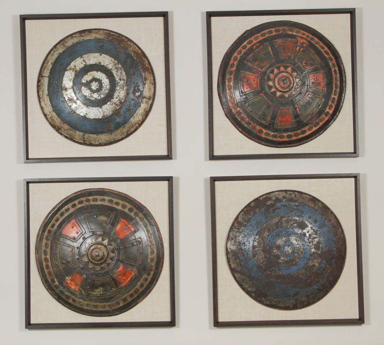 Set of Four Framed, Decorative Shields from Pinewood Studios