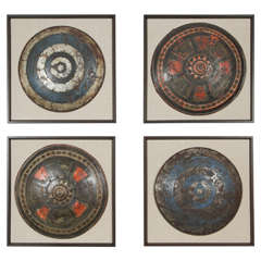 Set of Four Framed, Decorative Shields from Pinewood Studios