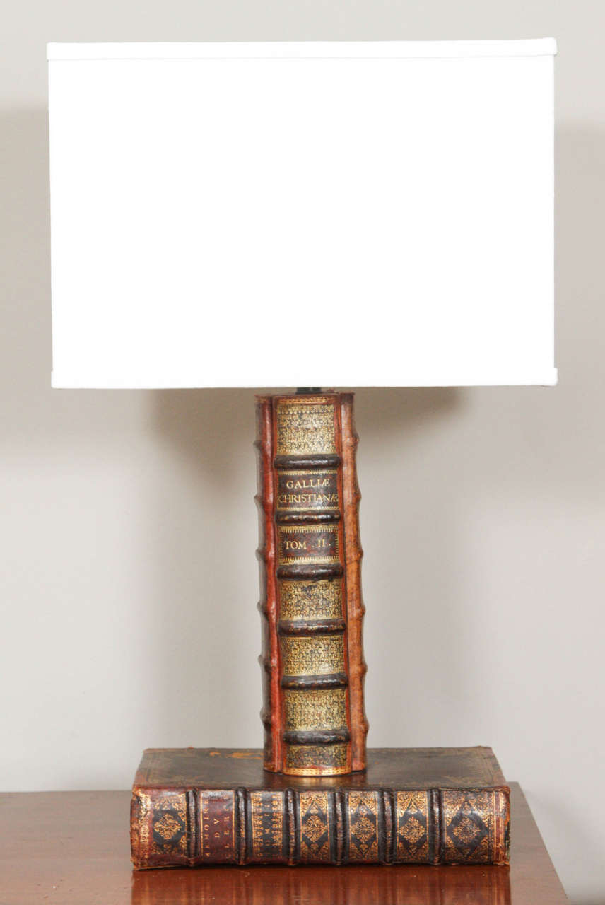 Books lamp with custom shade from early 20th century England. 