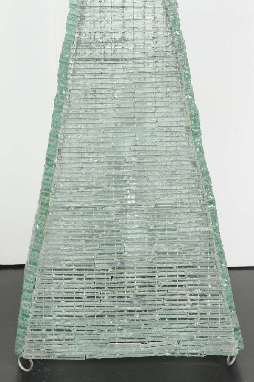 Glass Pyramid Lamps In Excellent Condition In Los Angeles, CA
