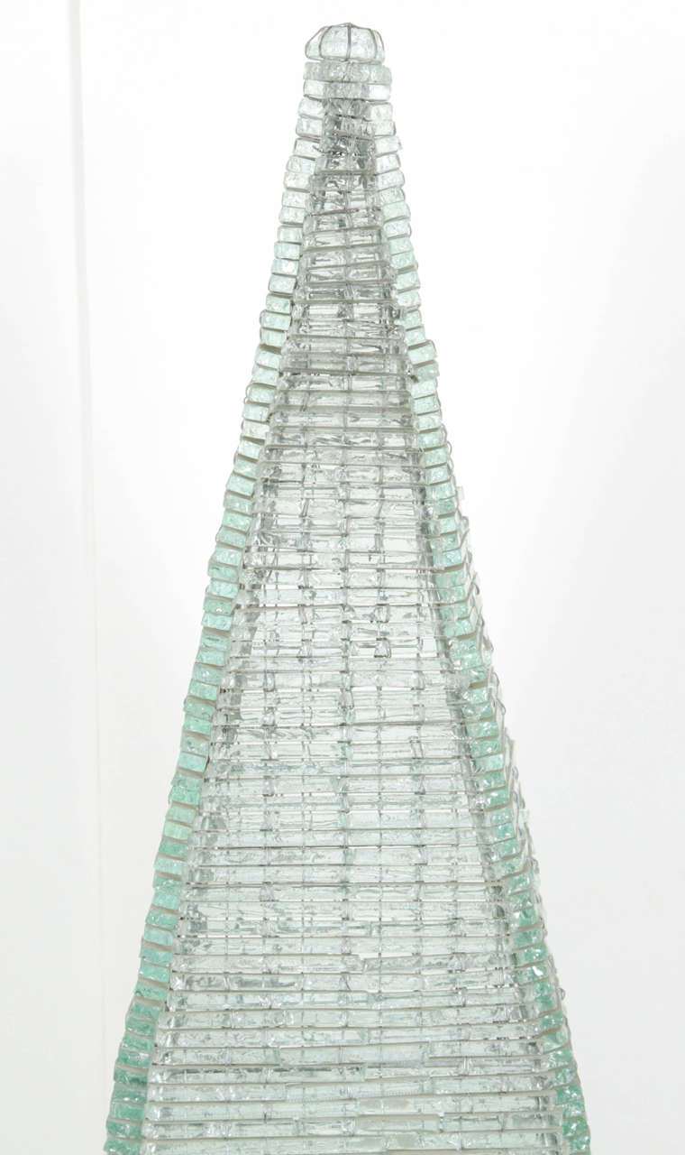 20th Century Glass Pyramid Lamps