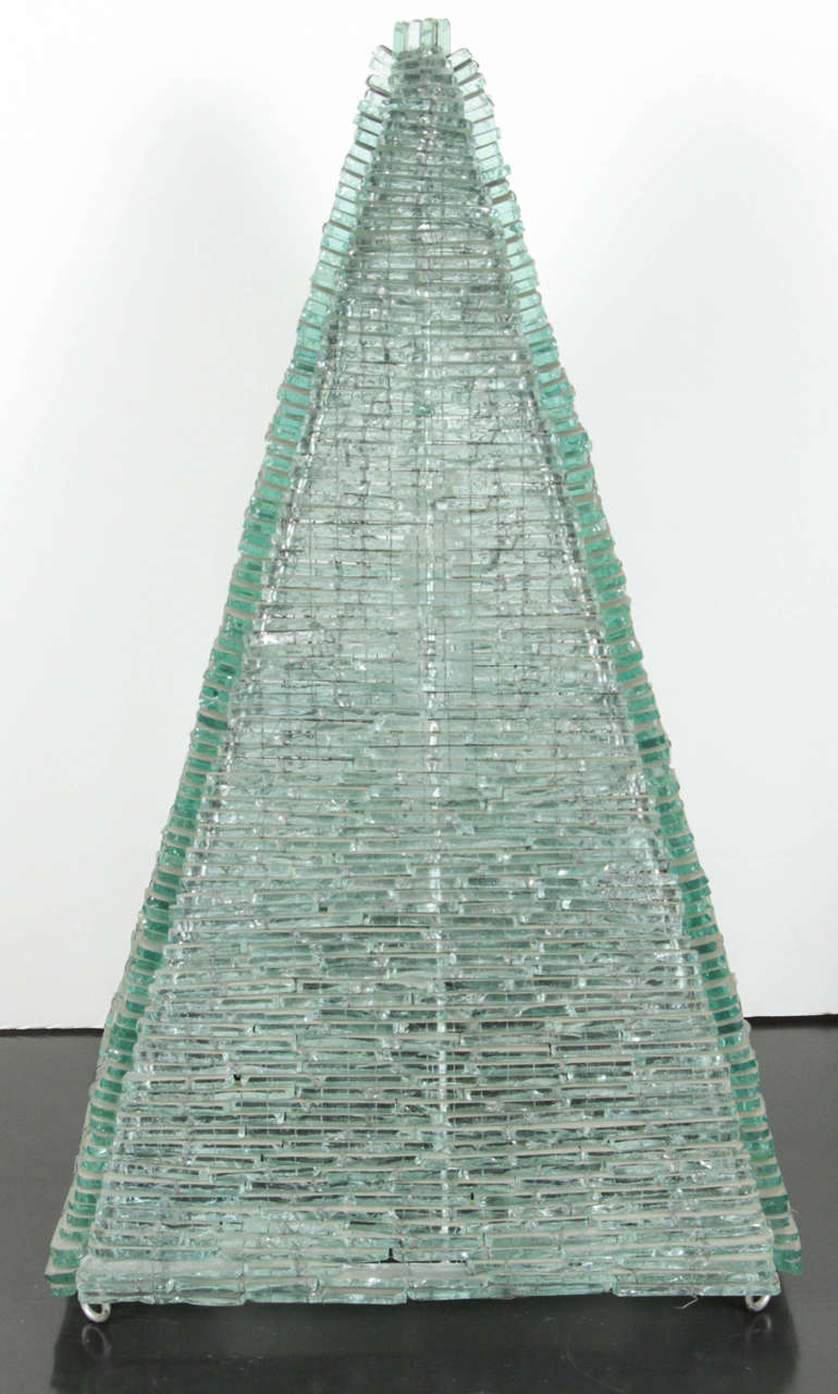 Cut Glass Glass Pyramid Lamps