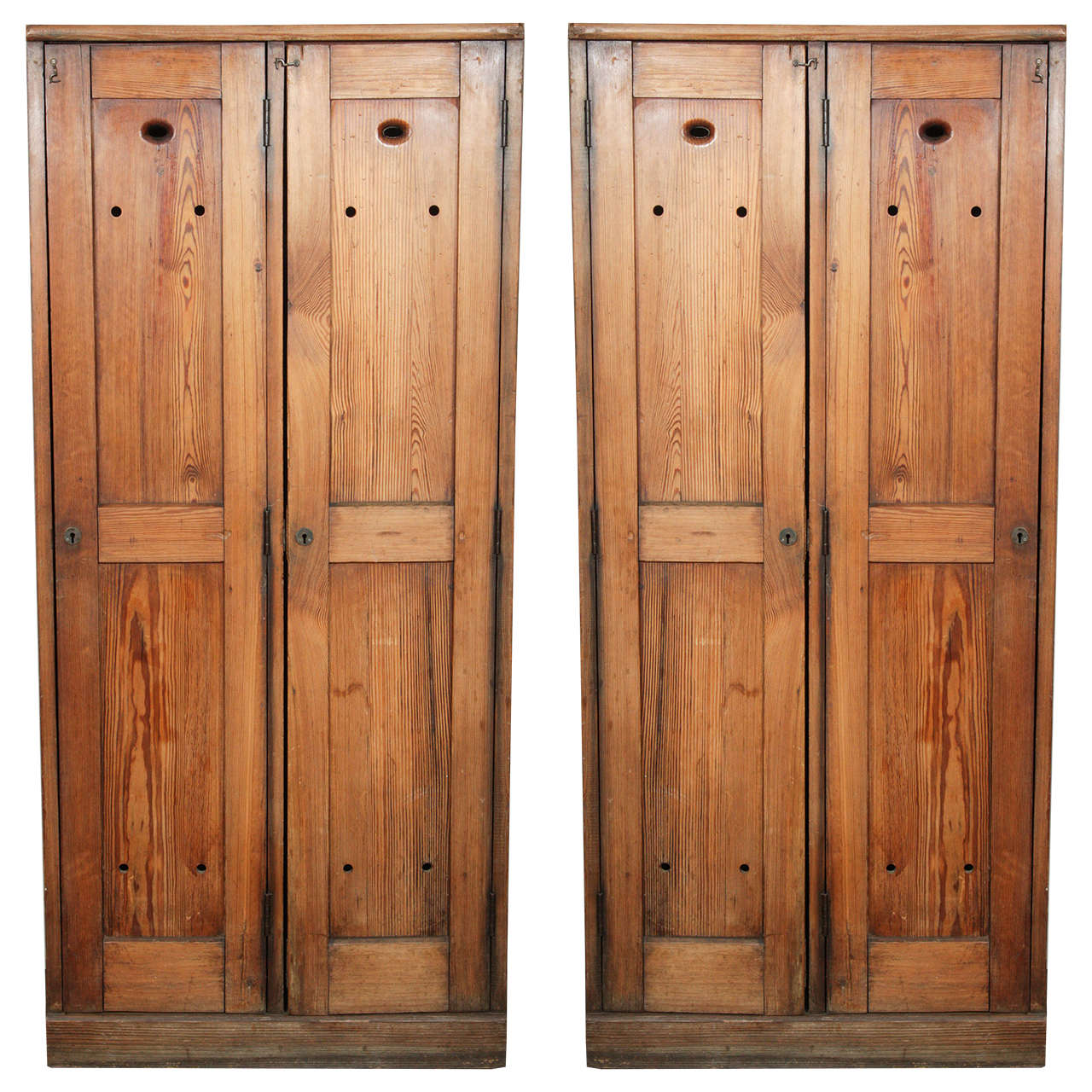 Pair of Pine Lockers at 1stDibs