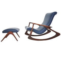 Vladimir Kagan Rocking Chair with Ottoman