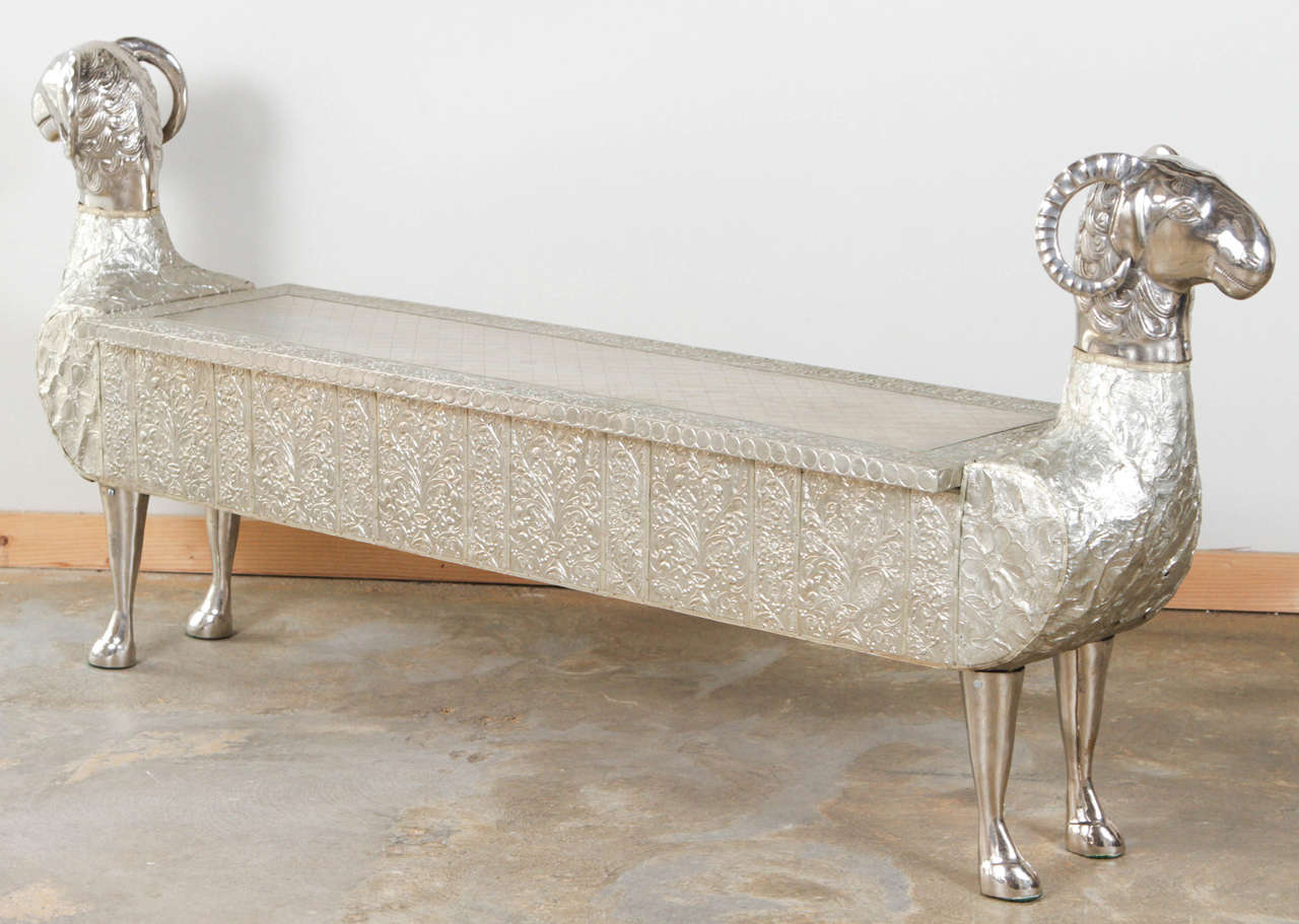 Two Headed Ram Indian Dowry Bench