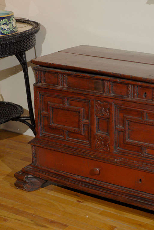19th Century Painted Spanish Coffer In Good Condition For Sale In Atlanta, GA