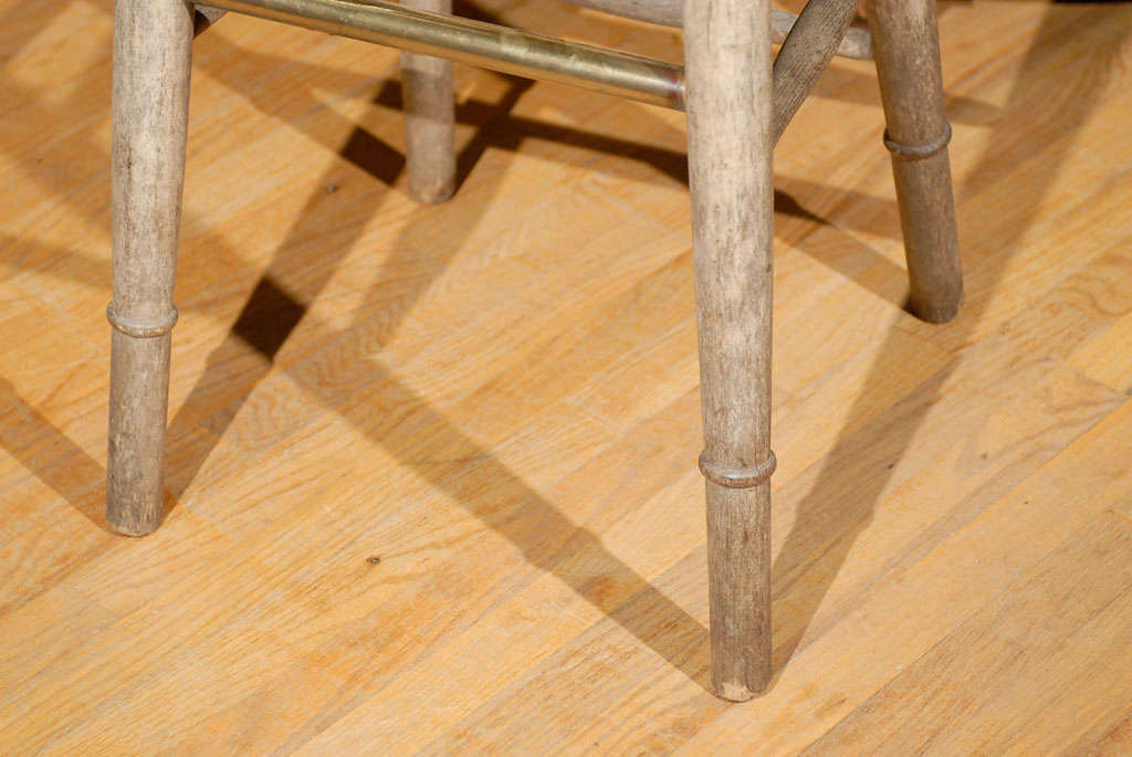 19th Century English Elm Weathered Stool 2