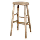 19th Century English Elm Weathered Stool