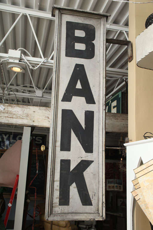 Vintage "BANK" Sign at 1stDibs
