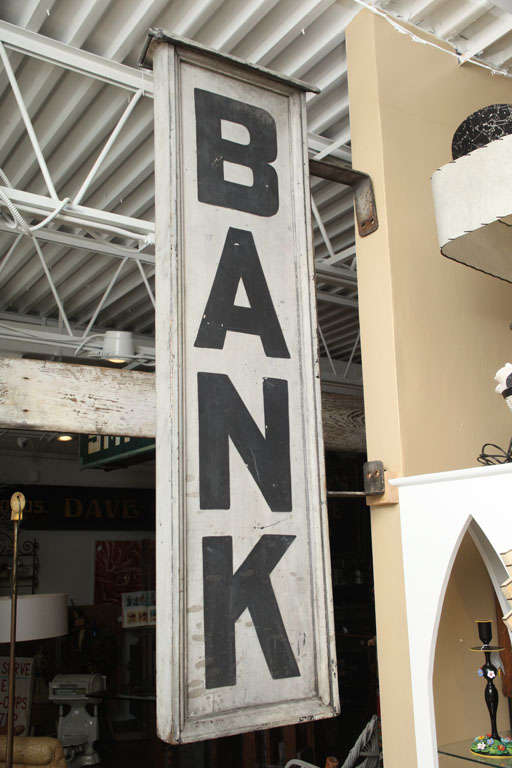 Vintage "BANK" Sign at 1stDibs