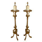Pair Torchieres as Floor Lamps