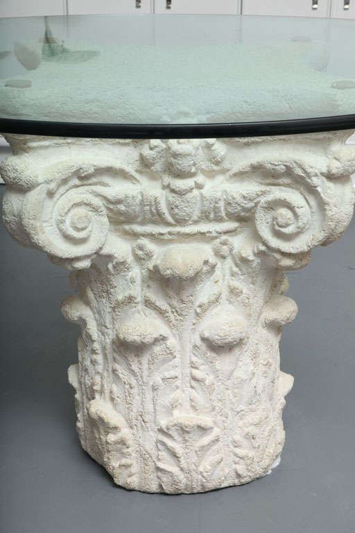 Mid-20th Century Corinthian Column Stone Pedestal Table For Sale