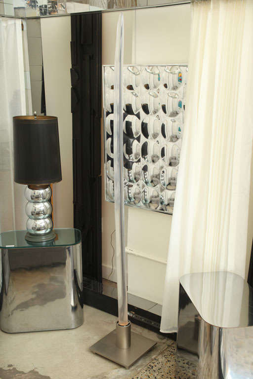 Italian Exceptional Murano Glass Elephant Tusk Floor Lamp - Mazzega