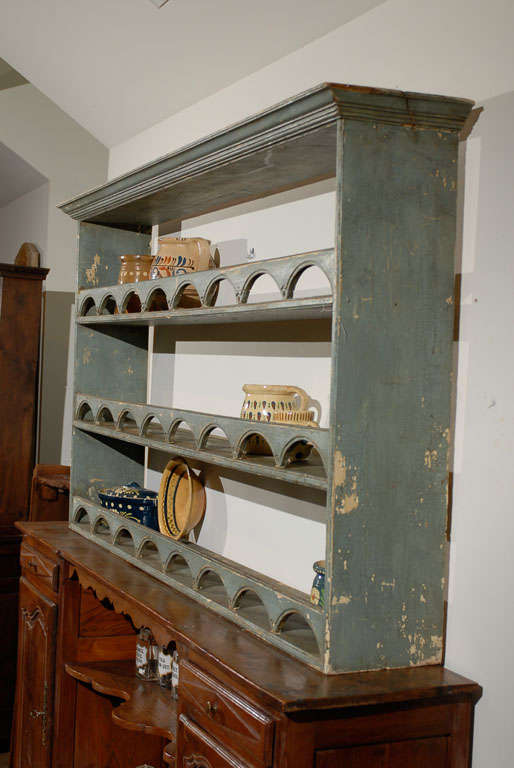 Painted English Plate Rack with Semi Circular Fretting, circa 1900 2