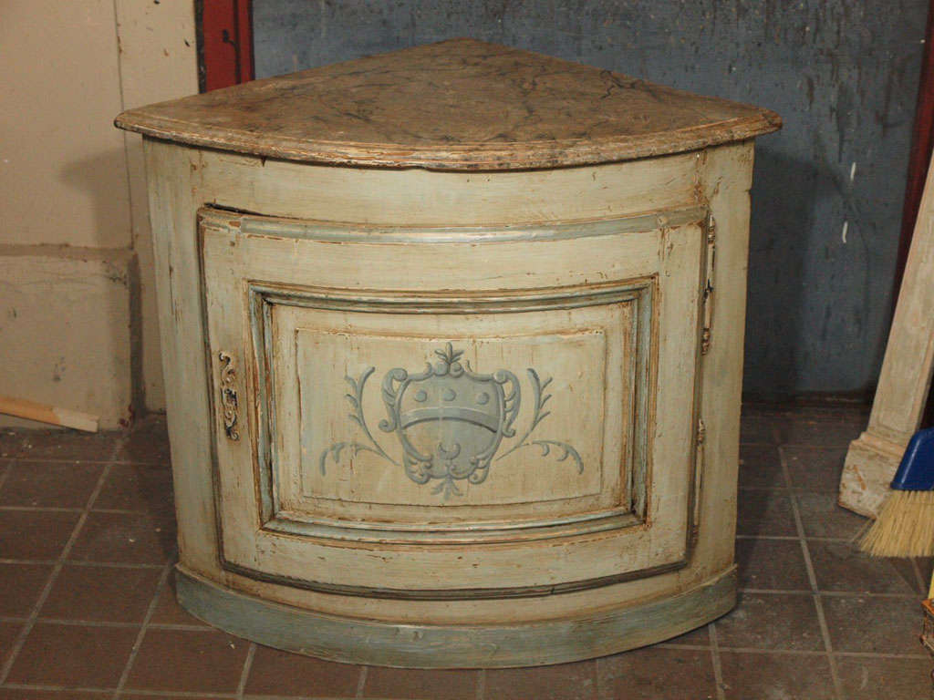 Painted Corner Cabinet with faux marble top