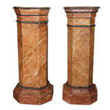 Pair of Faux Painted Wood Pedestals