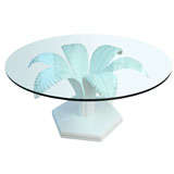 White Lacquer Hollywood Regency Palm Table