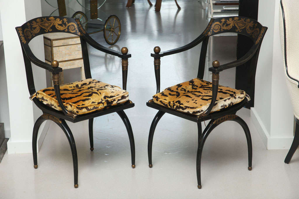 Pair of Painted Regency Style Chairs