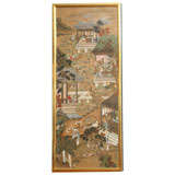 An Important Set of 4 Chinese Silk Panels, 18th century