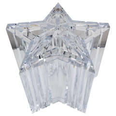Hollywood Regency Style Lucite Ice Bucket with Star-Shaped Form