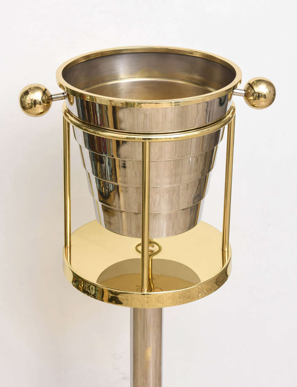 gold ice bucket with stand
