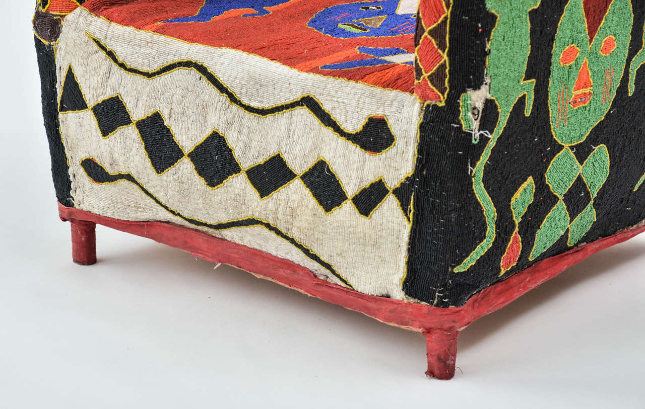 yoruba beaded chair