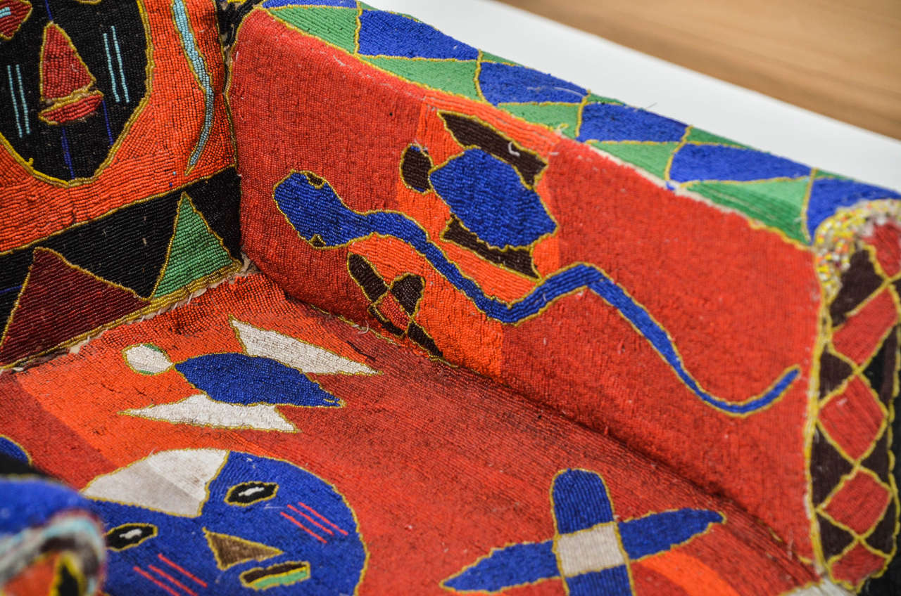 African Beaded Yoruba Chair 2