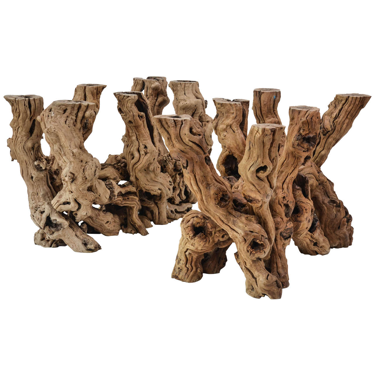 Pair of Driftwood Table Bases For Sale at 1stdibs