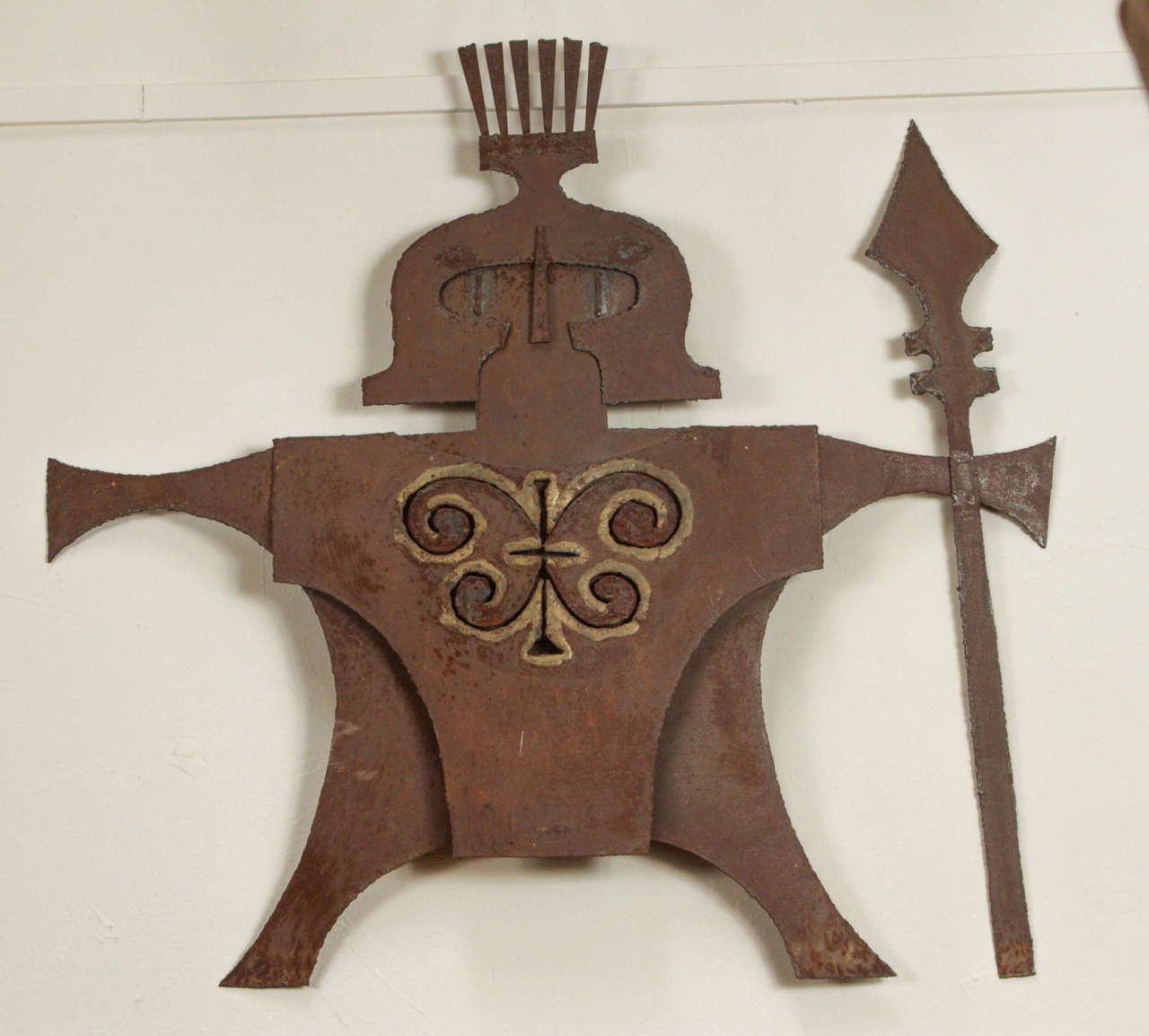 Vintage Gladiator Metal Garden Wall Sculpture