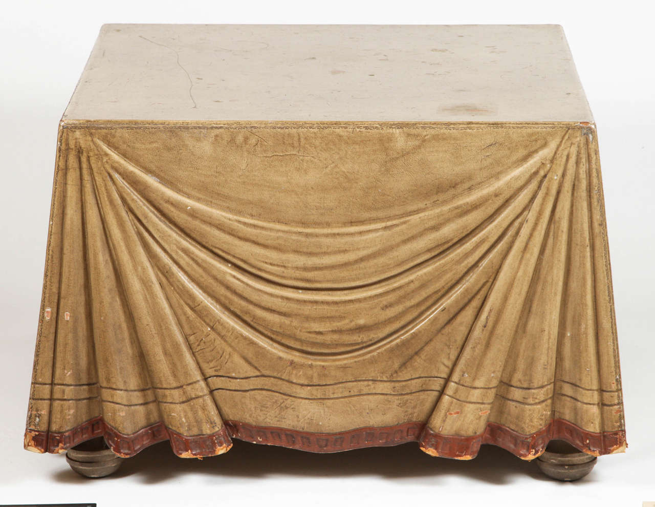 Leather Faux Draped Coffee Table by Marge Carson