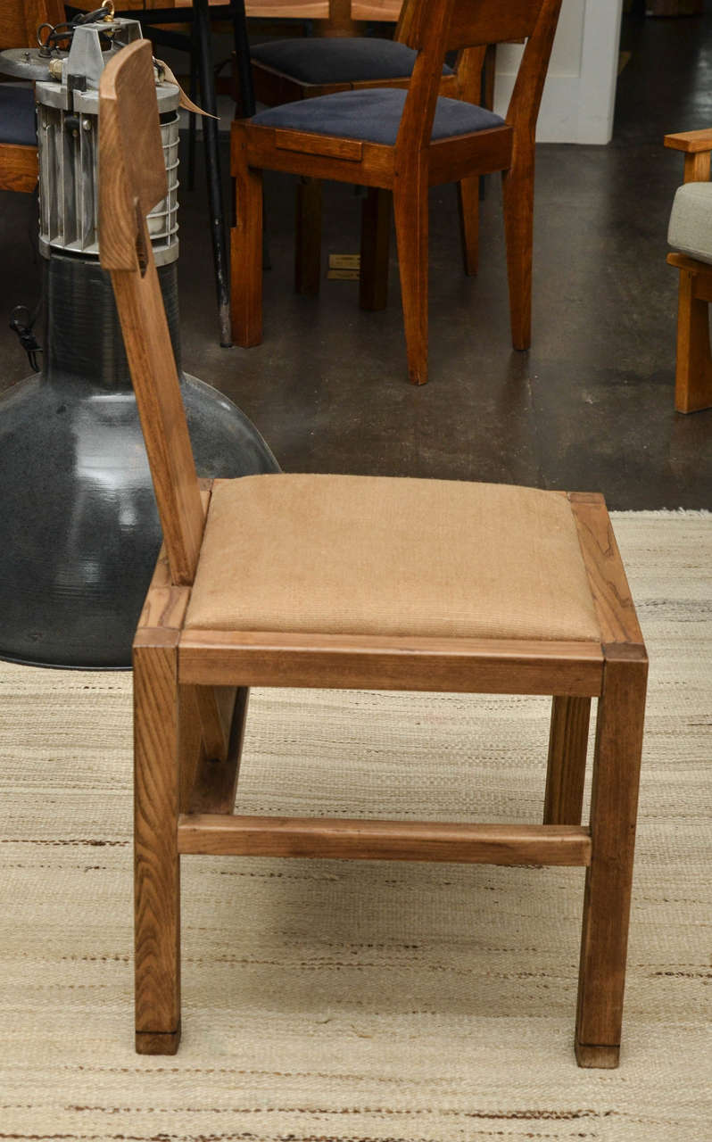 Pair of Oak Side Chairs by Andre Sornay In Excellent Condition In New York City, NY