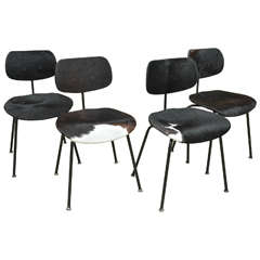 Two Pair of SE - 68 Chairs by Egon Eiermann in Original Cowhide 6
