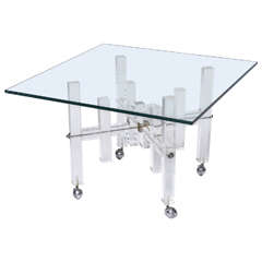 Architectural Lucite Coffee or Side Table, Mid-Century