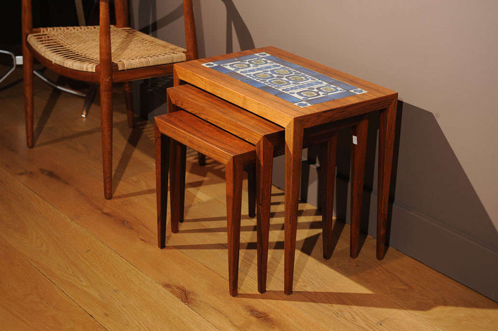 Haslev Furniture - Nils Thorsen Tiles - Set of 3 Nesting Tables