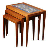 Haslev Furniture - Nils Thorsen Tiles - Set of 3 Nesting Tables