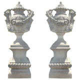 Pair of Imposing Lidded Urns