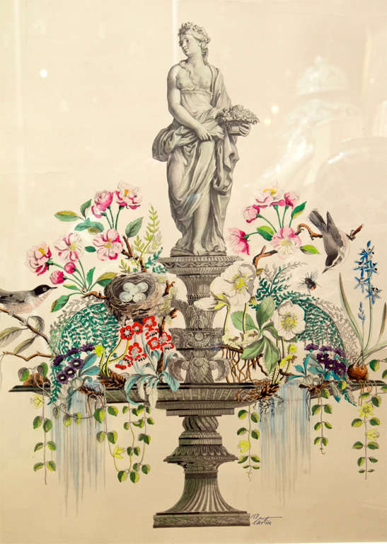 Dramatic Pair Of Large Scale Handpainted Depictions Of Statuary