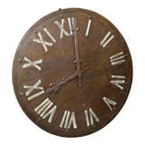 Vintage Large Patinated Steel and Iron Clock Face