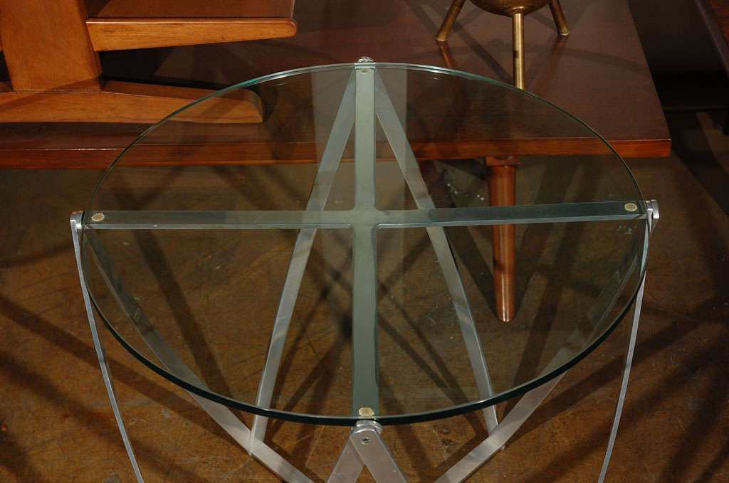 American John Vesey aluminum and glass side table