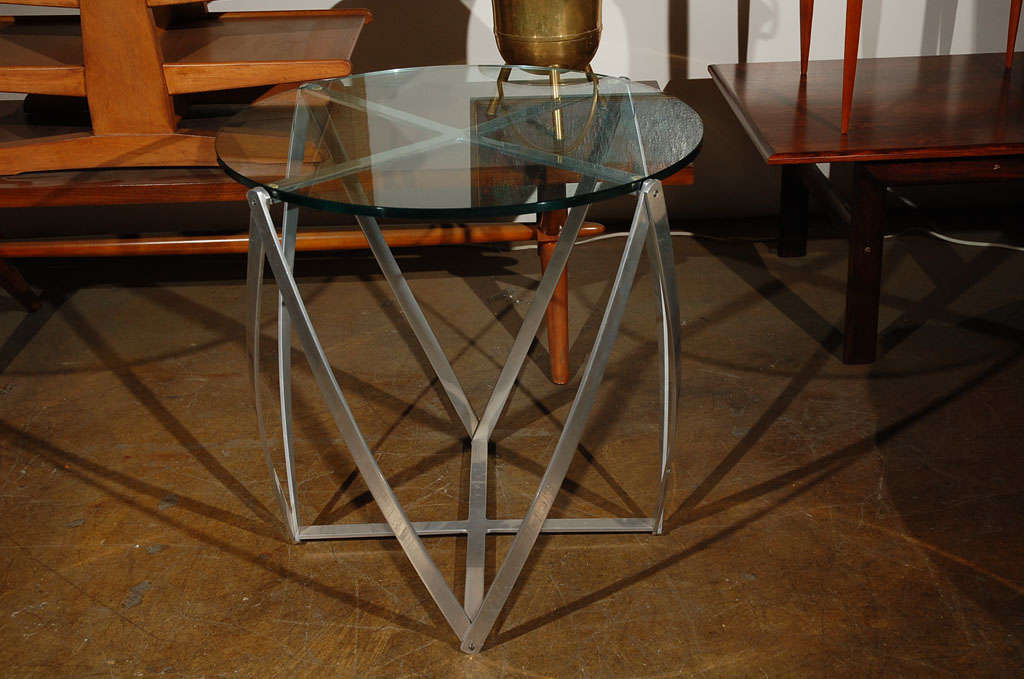 John Vesey aluminum and glass side table 2