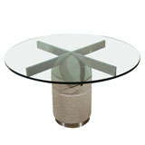 Giovanni Offredi concrete/stone dining/center table glass top